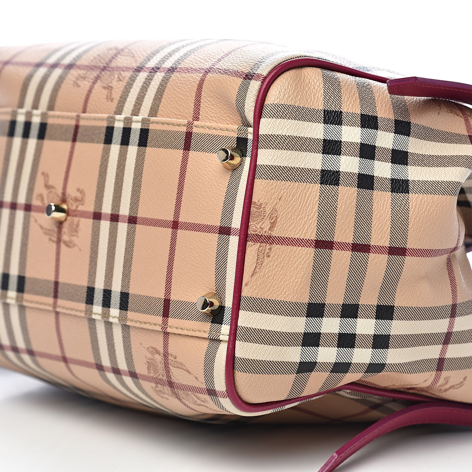 Burberry Haymarket Check Small Canterbury Tote Bright Rhubarb Pink 9 of 10