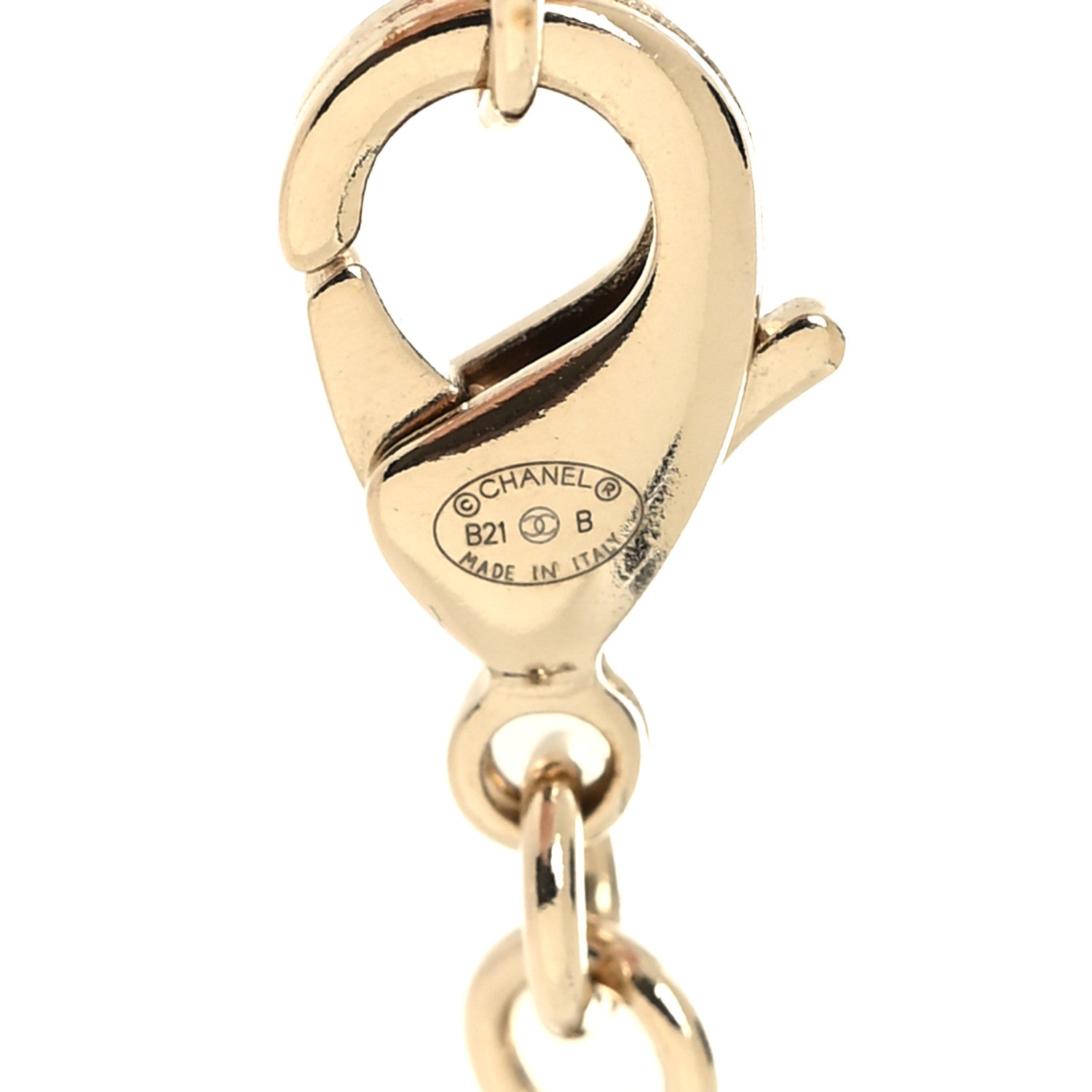 Chanel Crystal Logo CC Chain Necklace Light Gold 5 of 6