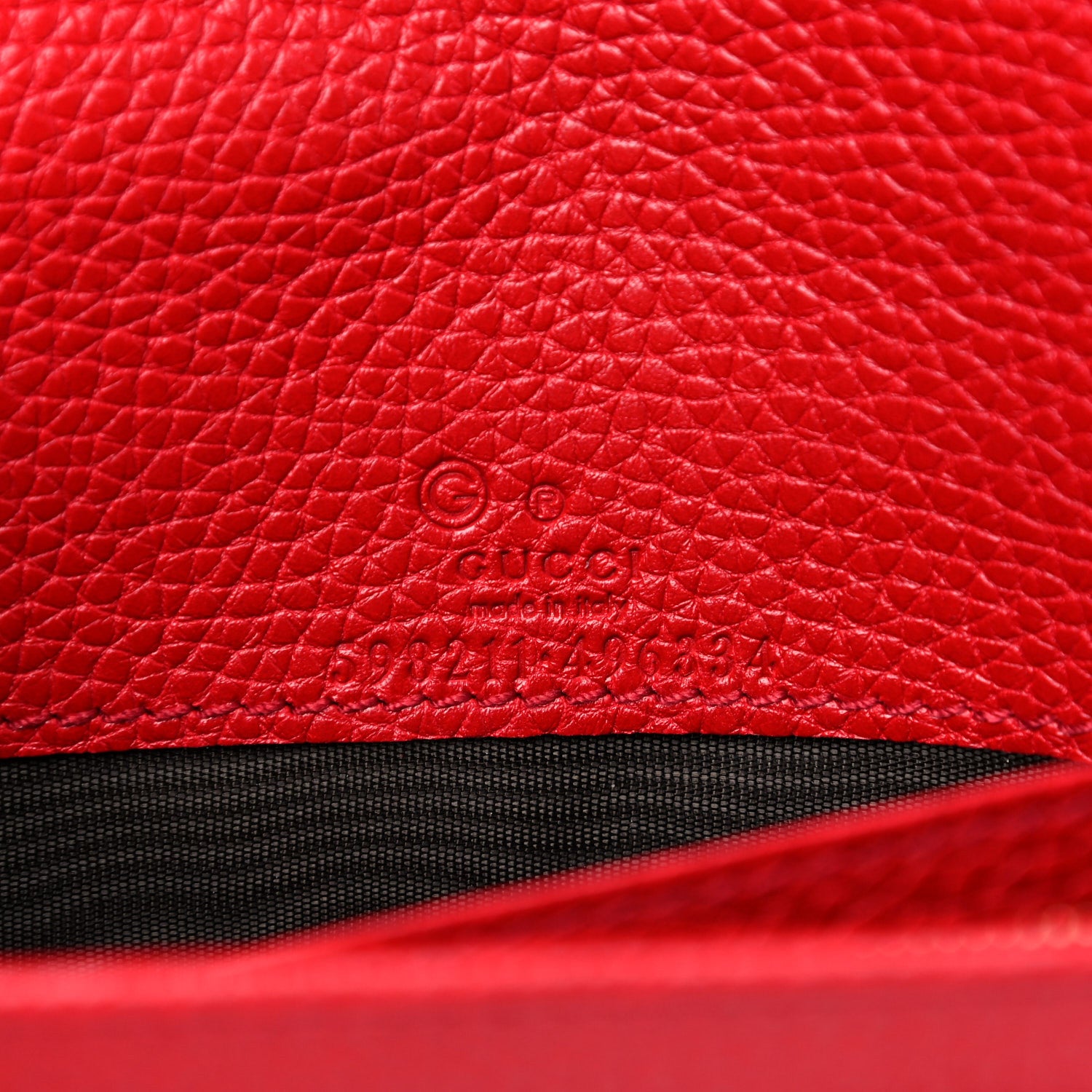 Gucci Pebbled Calfskin Soho Wallet on Chain Tabasco Red 5 of 10