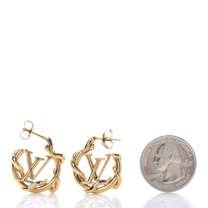 Louis Vuitton Garden Louise Hoop Earrings Gold 2 of 3