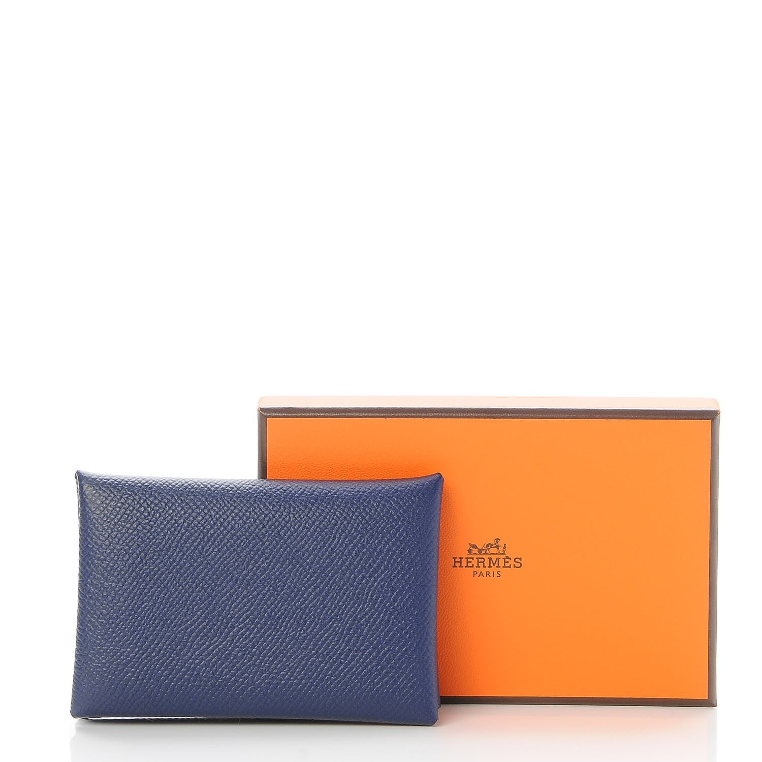 Hermes Epsom Calvi Card Case Bleu Saphir 6 of 7