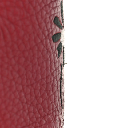 Valentino Garavani Alce Printed Calfskin Flower Embroidered Demilune Double Handle Satchel 10 of 12