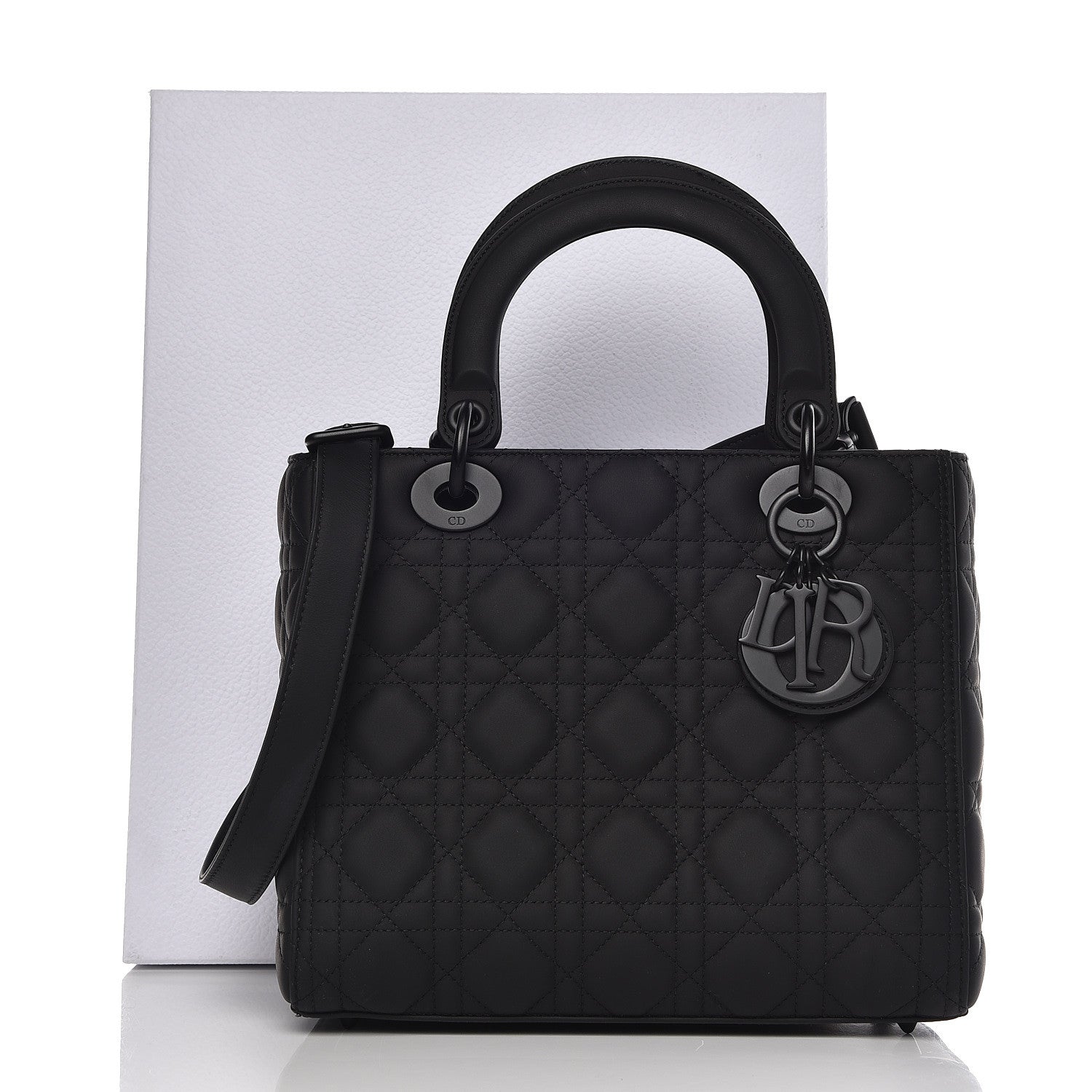 Christian Dior Ultra Matte Calfskin Cannage Medium Lady Dior Black 11 of 11
