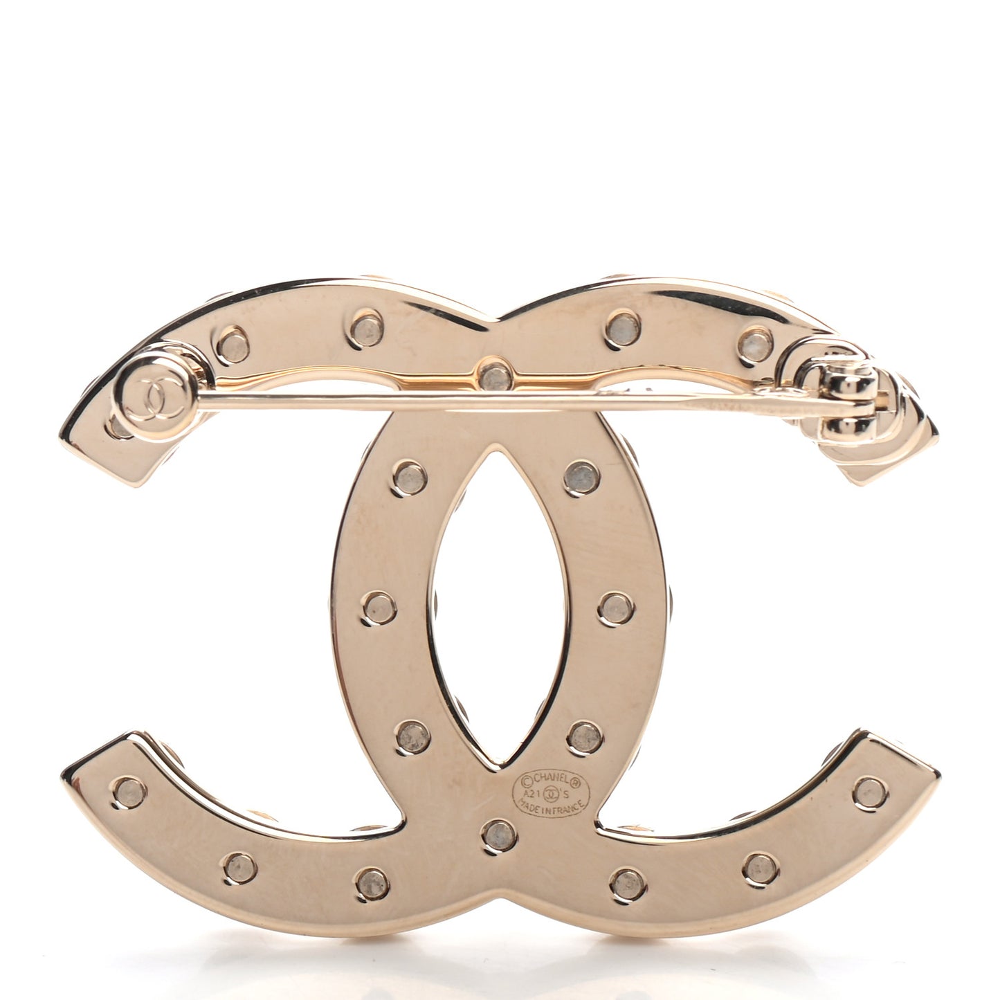 Pearl CC Brooch Gold