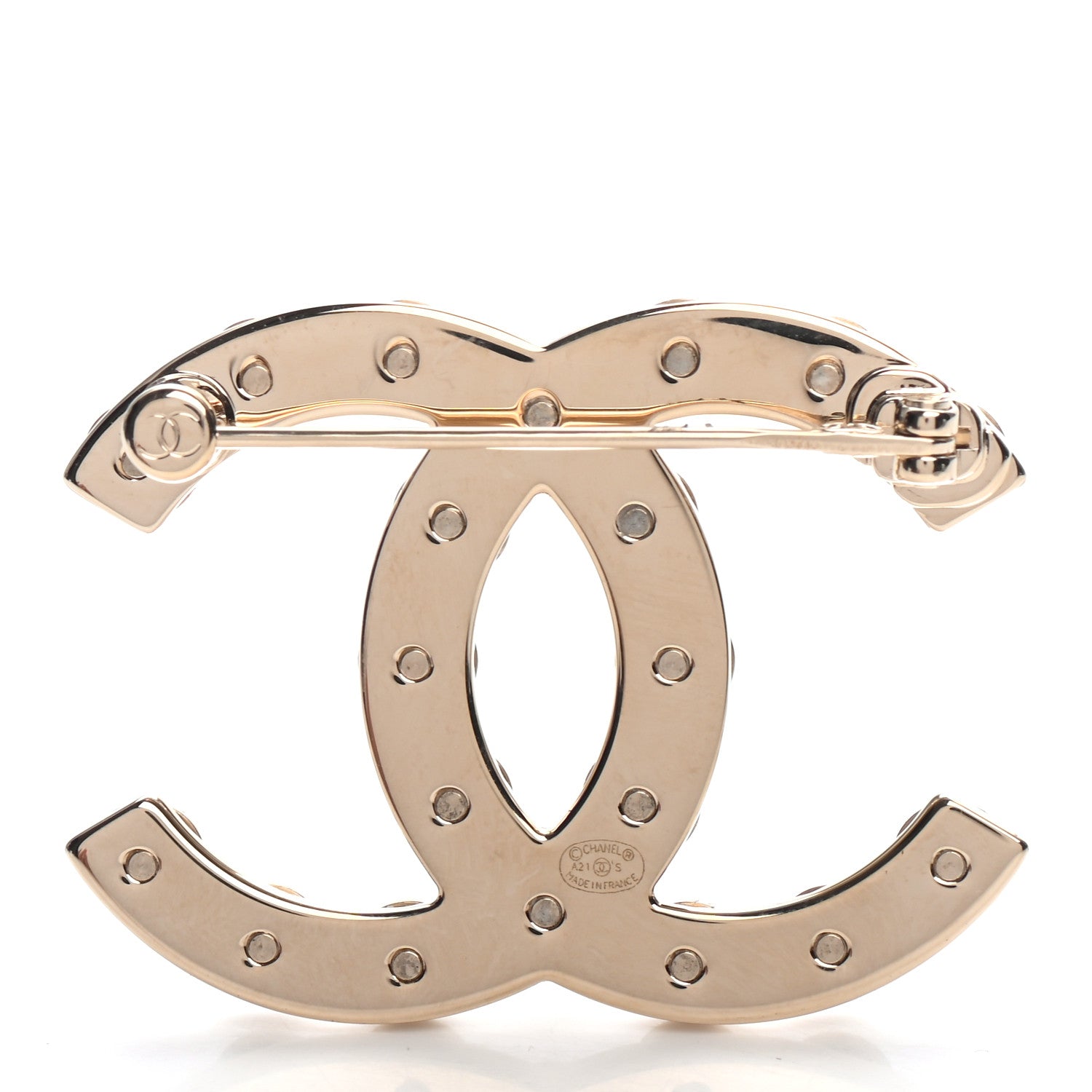 Chanel Pearl CC Brooch Gold 3 of 4