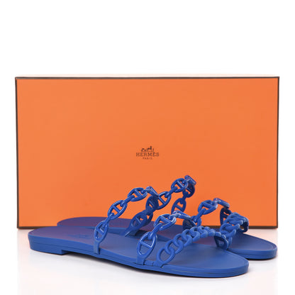 Hermes Rubber Chaine d'Ancre Rivage Sandals 37 Bleu Smalt 8 of 8
