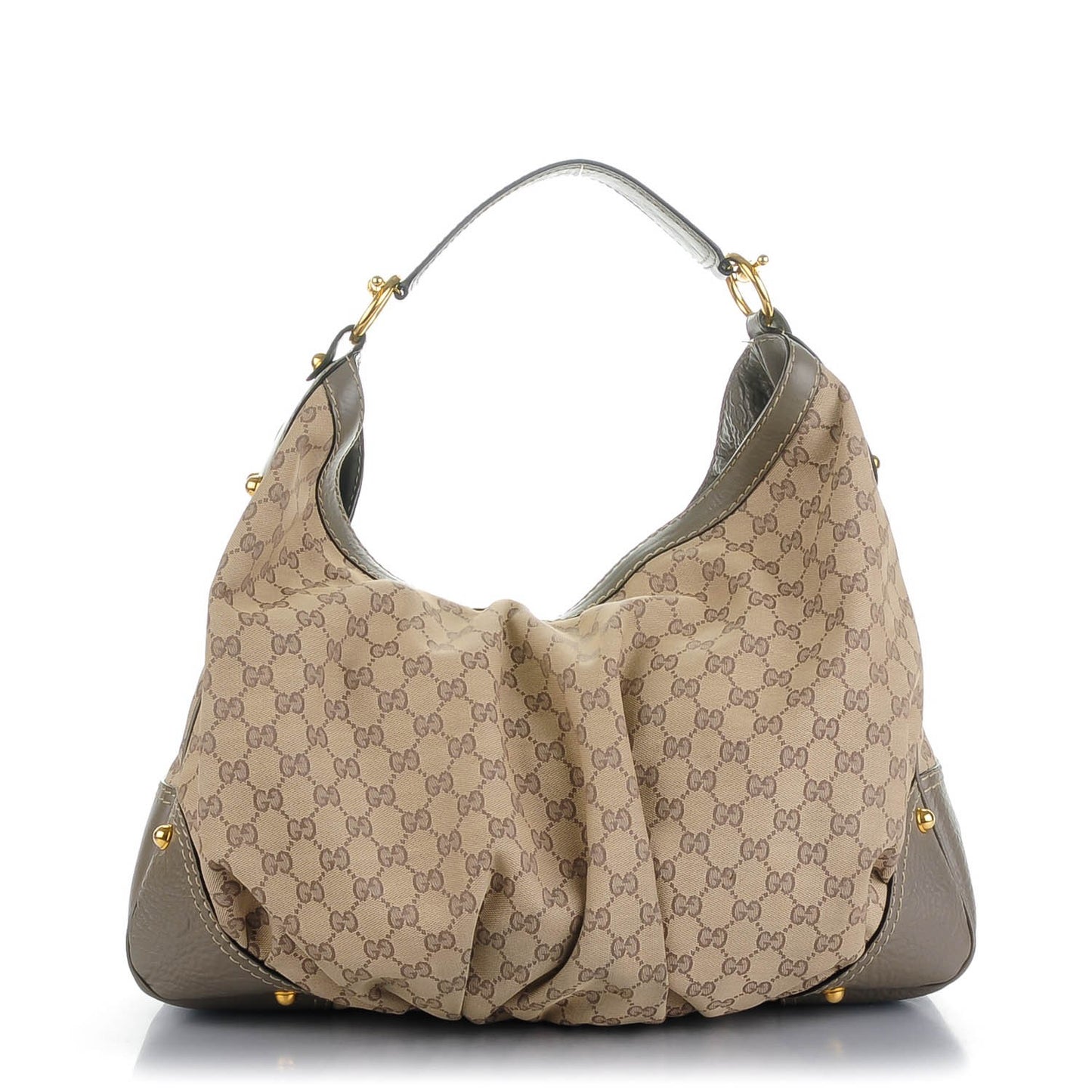 Monogram Large Jockey Hobo Grey