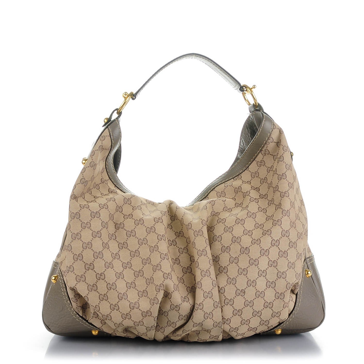 Gucci Monogram Large Jockey Hobo Grey 1 of 7