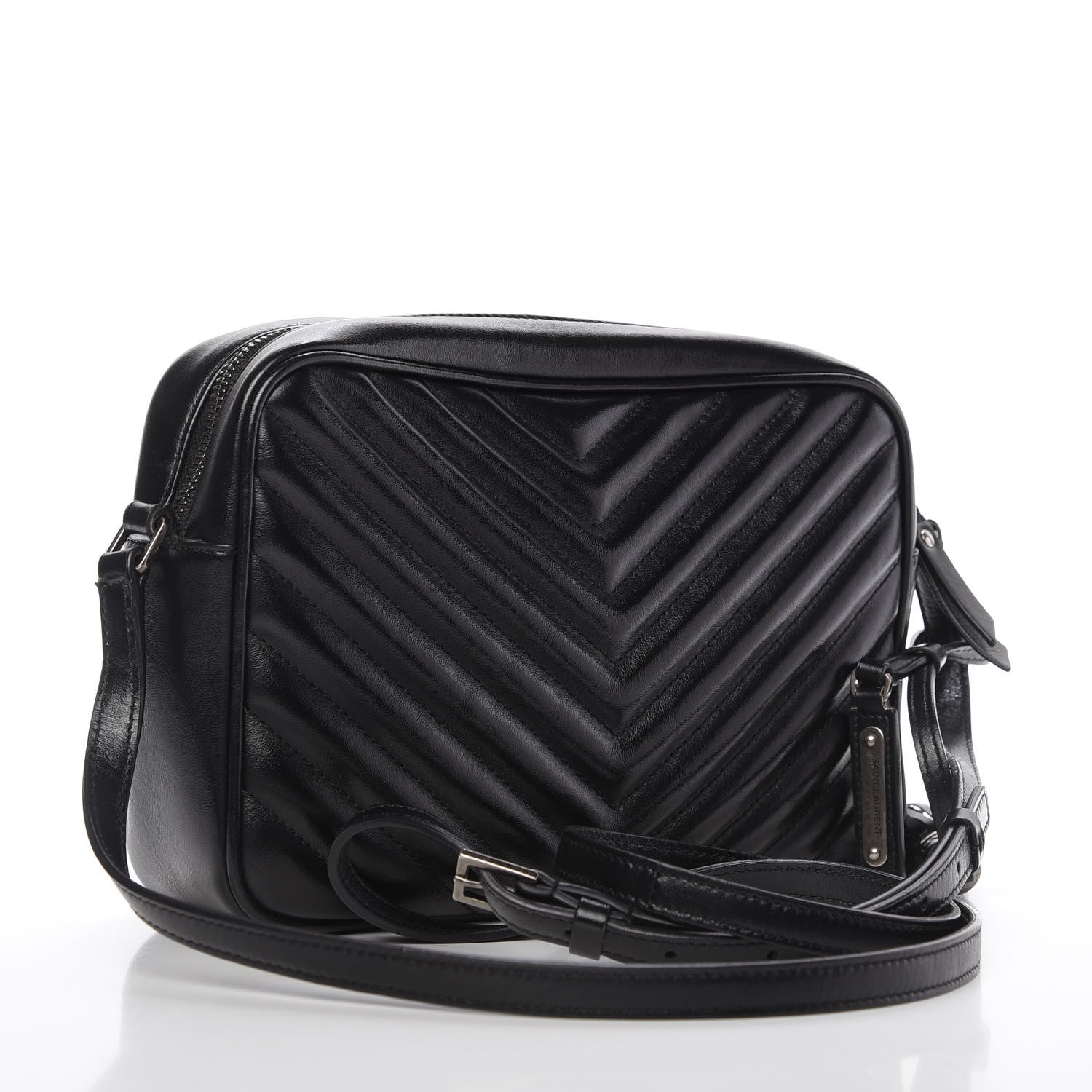 Saint Laurent Calfskin Matelasse Monogram Lou Camera Bag Black 3 of 10