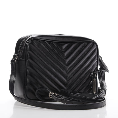 Saint Laurent Calfskin Matelasse Monogram Lou Camera Bag Black 3 of 10