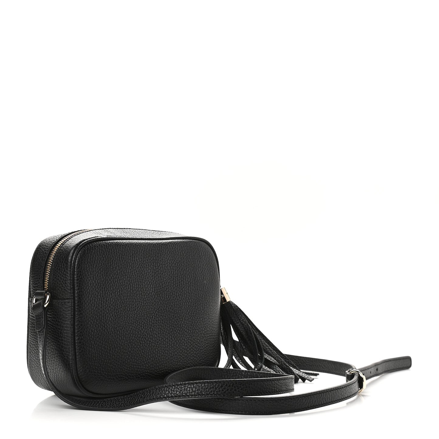 Pebbled Calfskin Small Soho Disco Bag Black