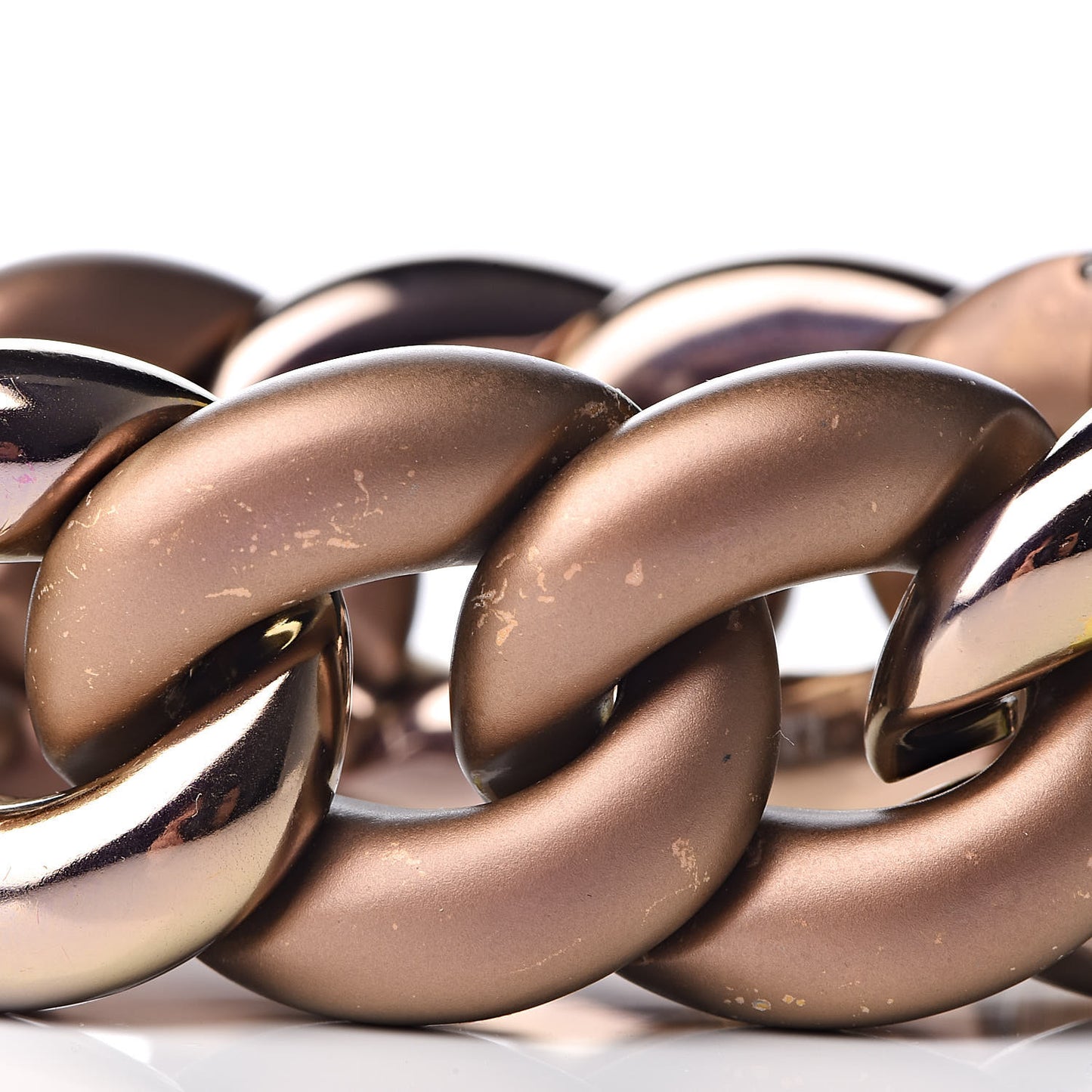Titanium 18K Rose Gold Diamond Belmont Curb Chain Link Bracelet