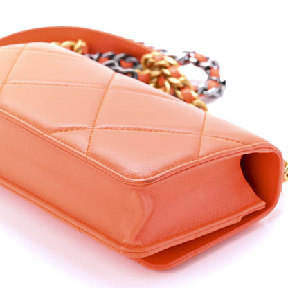 Chanel Lambskin Quilted Chanel 19 Wallet On Chain WOC Orange 11 of 11
