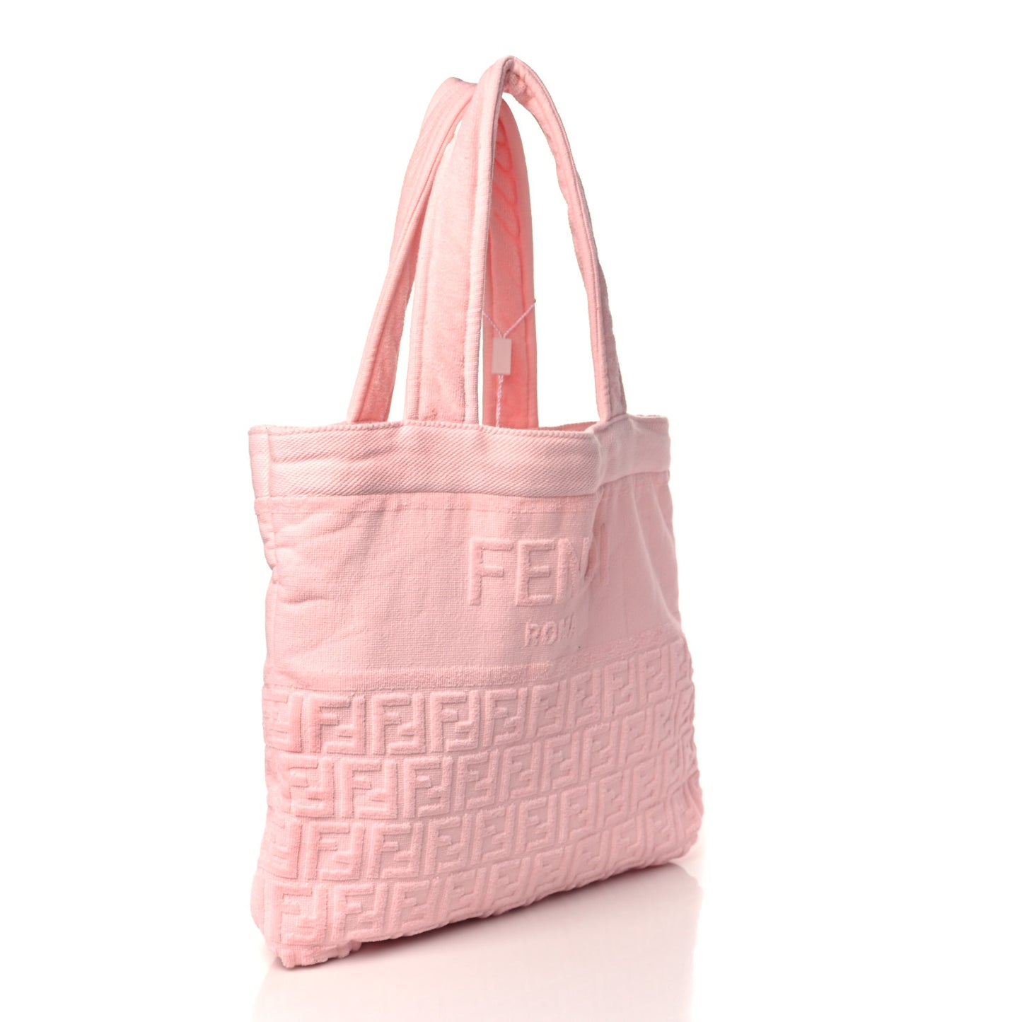 Terrycloth FF Embossed Beach Towel Tote Bag Pink