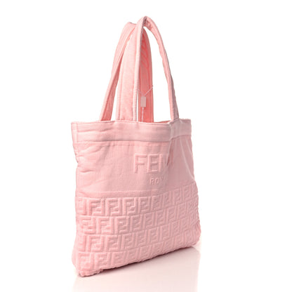 Fendi Terrycloth FF Embossed Beach Towel Tote Bag Pink 3 of 8