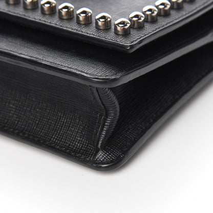 Fendi Vitello Elite Mink Fur Studded Karlito Tube Wallet on Chain Black 9 of 10