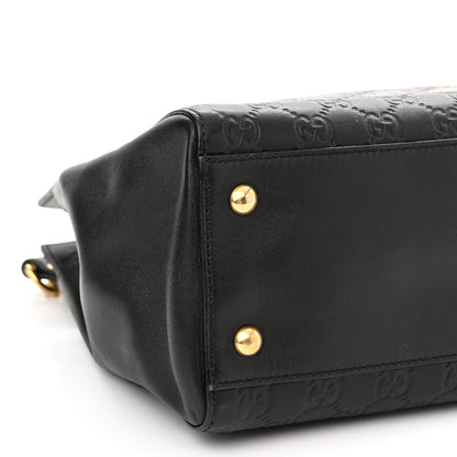 Gucci Guccissima Signature Medium Shoulder Tote Bag Black 9 of 10