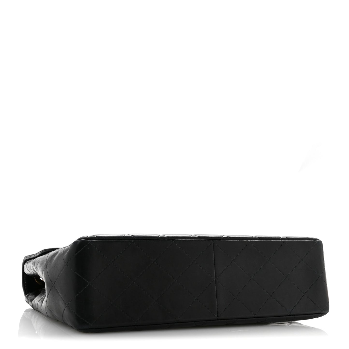 Lambskin Quilted XL Jumbo Single Flap Black