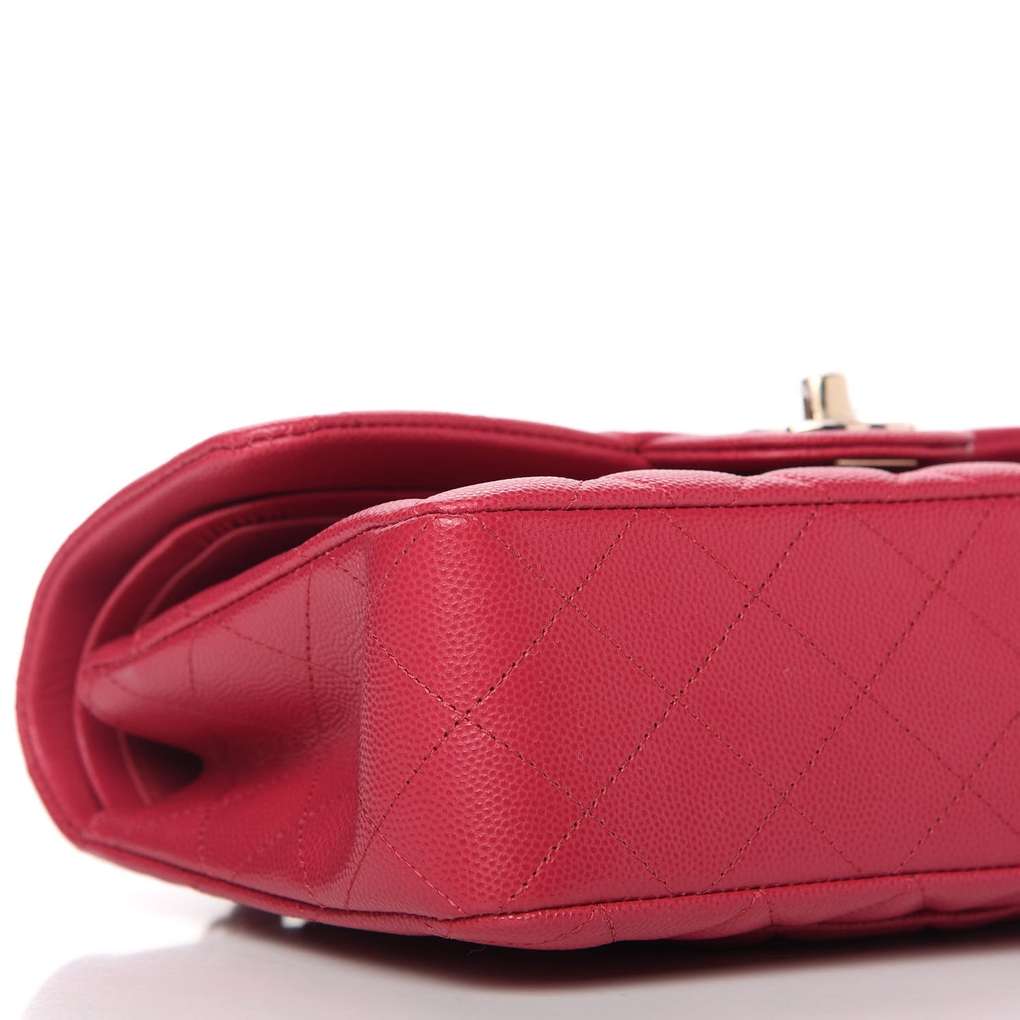 Caviar Quilted Small Double Flap Dark Pink