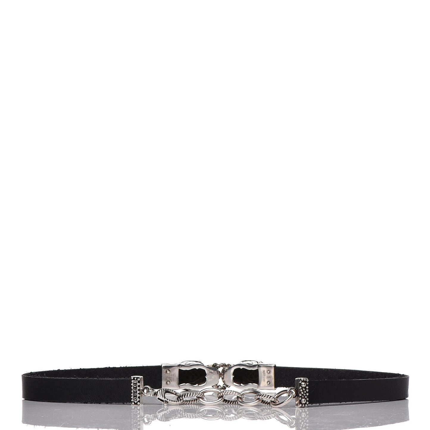 Sterling Silver Calfskin Tigers Head Choker
