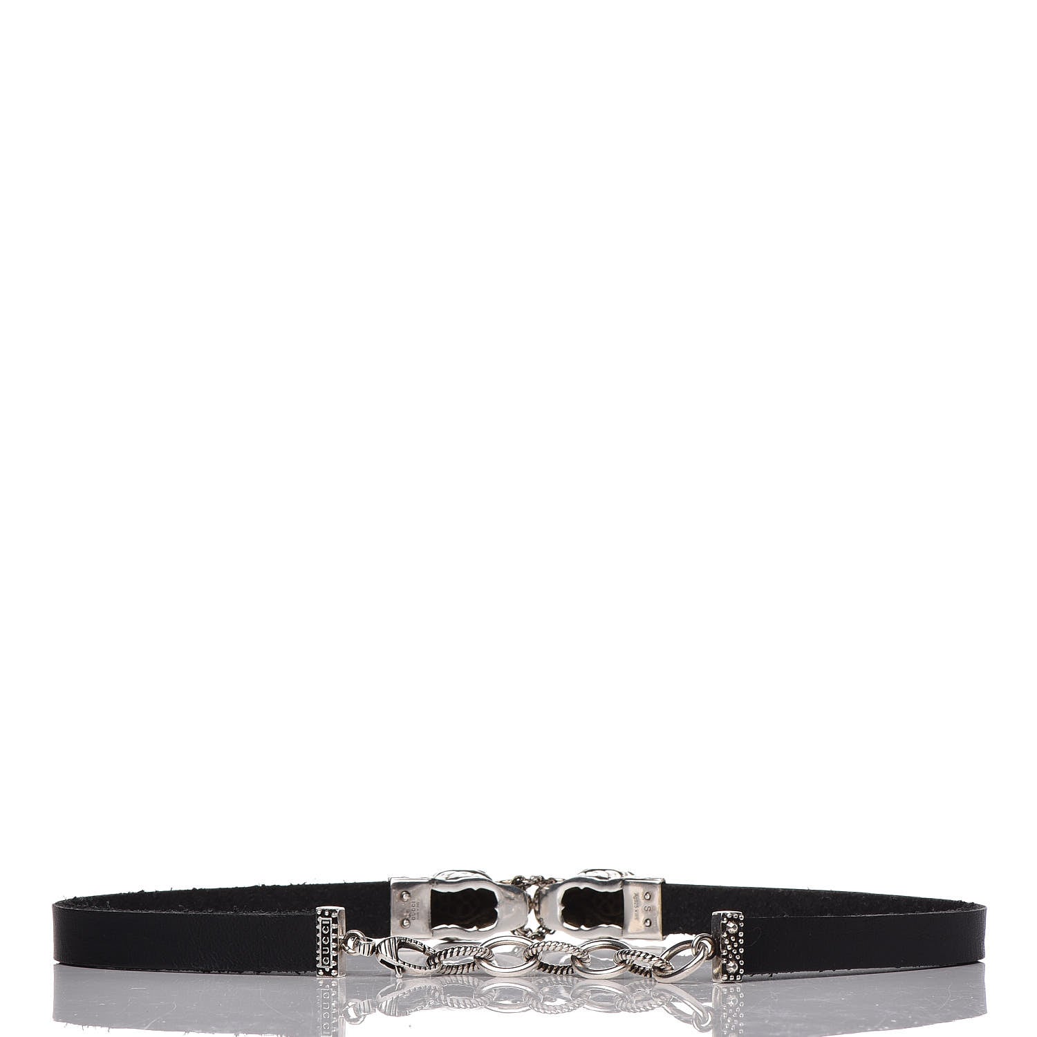 Gucci Sterling Silver Calfskin Tigers Head Choker 3 of 9