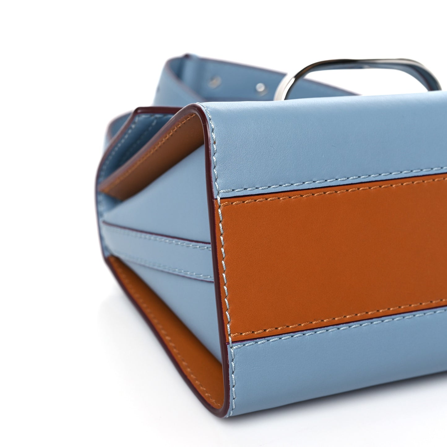Calfskin The Small Story Bag Blue Brown