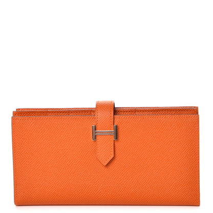 Hermes Epsom Bearn Gusset Wallet Orange 1 of 8
