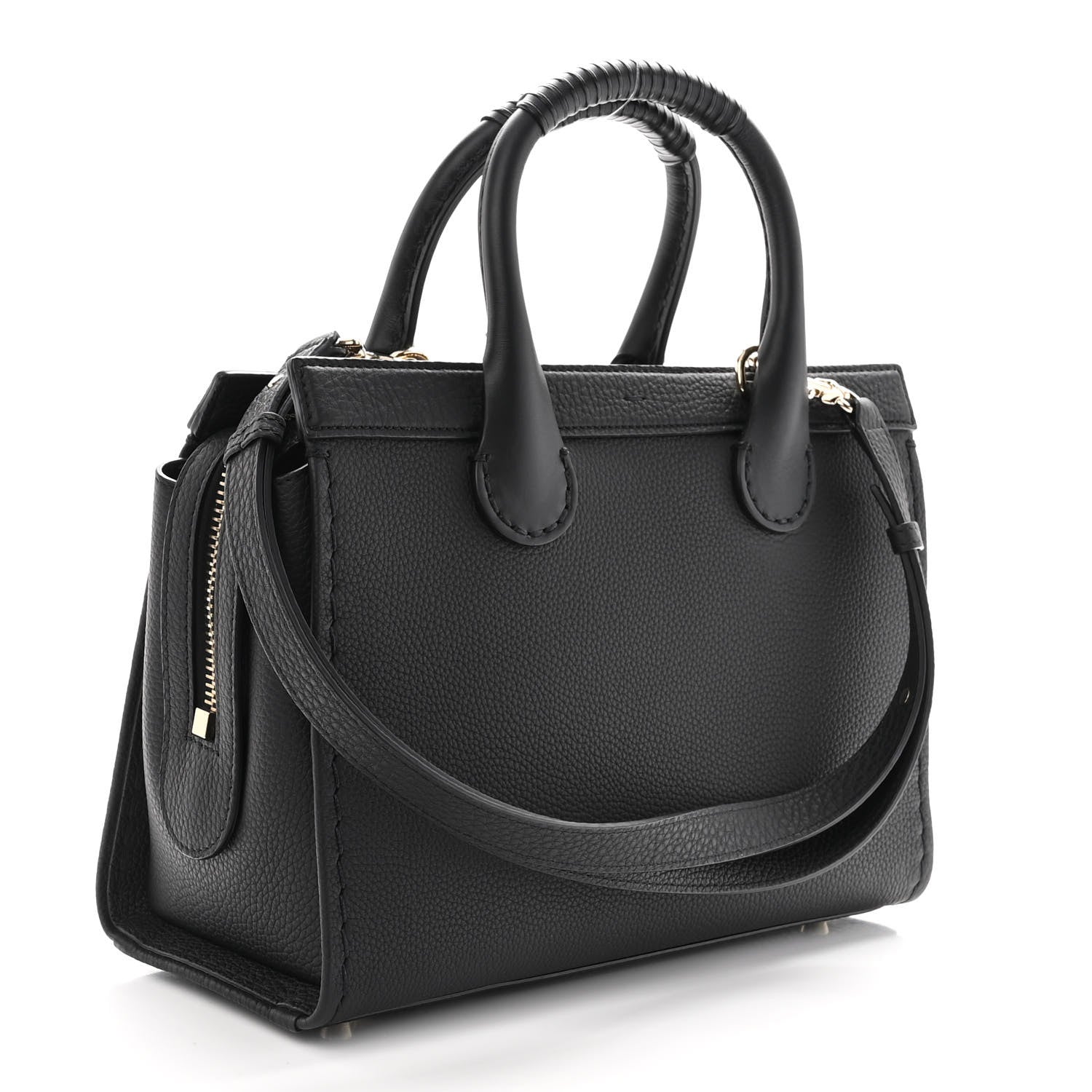Chloe Grained Calfskin Small Edith Top Handle Bag Black 3 of 9