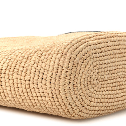 Loewe Calfskin Raffia Paulas Ibiza Pochette Bag Natural Tan 9 of 9