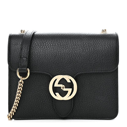 Gucci Dollar Calfskin Small Interlocking G Shoulder Bag Black 1 of 11