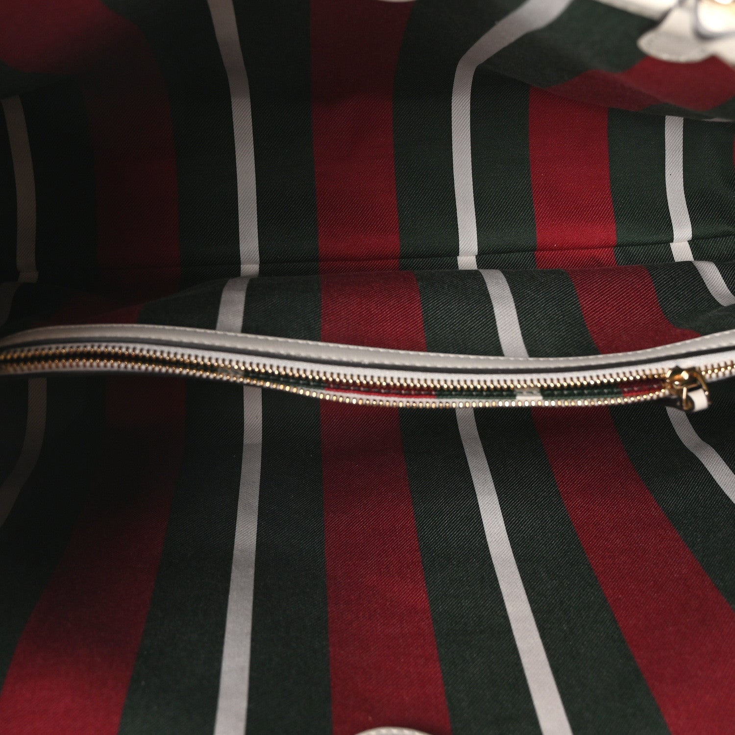 Gucci GG Supreme Monogram Emblem Large Tote Bag  Mystic White Oatmeal 5 of 9