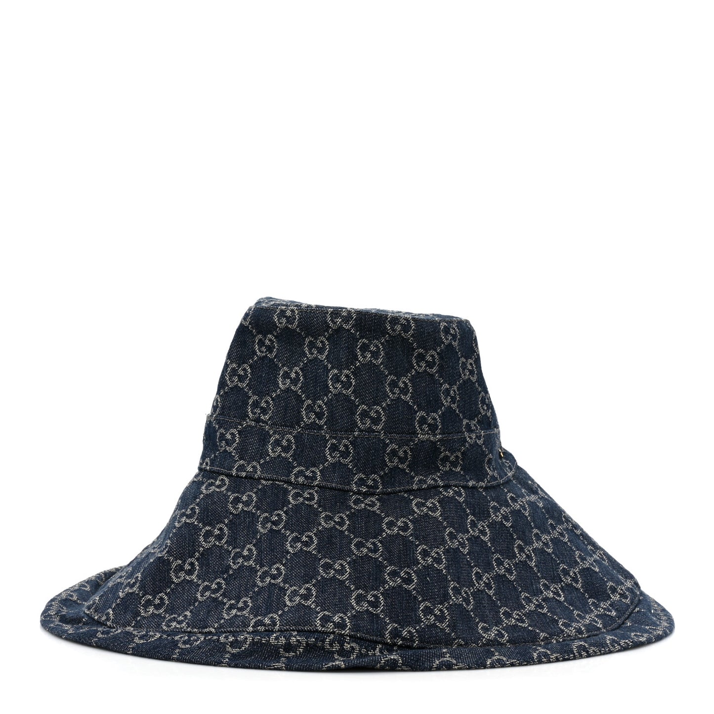Eco Washed Denim GG Monogram Brim Hat M Blue
