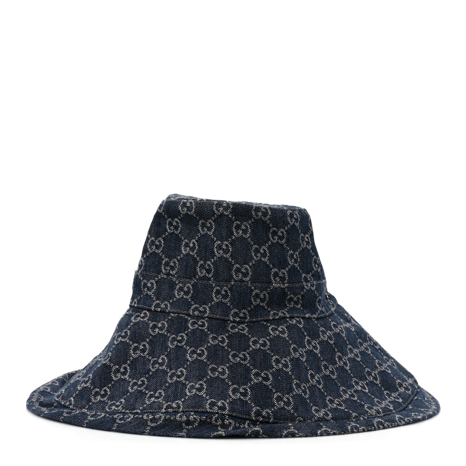 Gucci Eco Washed Denim GG Monogram Brim Hat M Blue 6 of 9