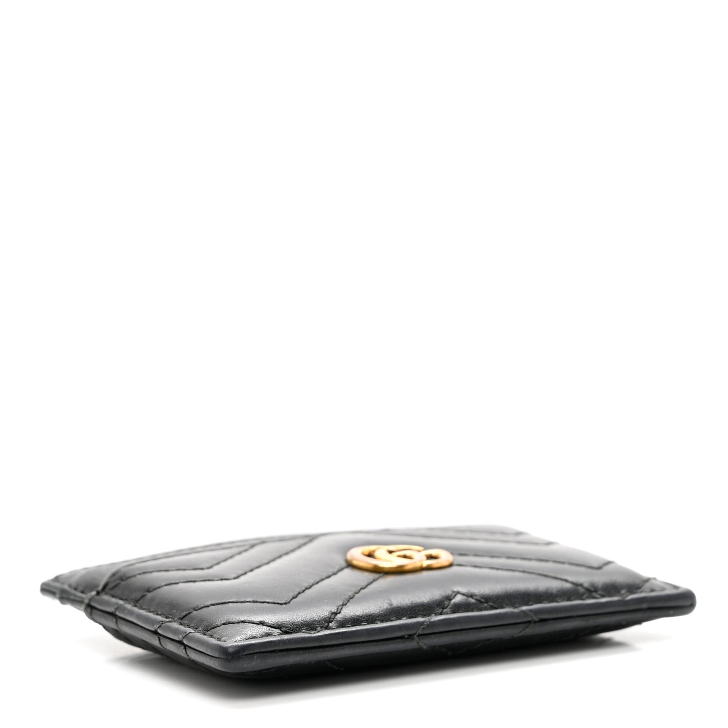 Calfskin Matelasse GG Marmont Card Holder Black