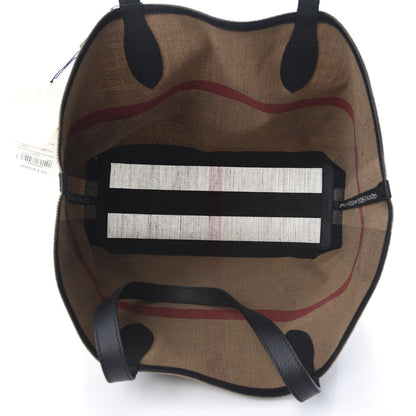 Burberry Coated Canvas Mega Check Medium Doodle Tote Black 5 of 10