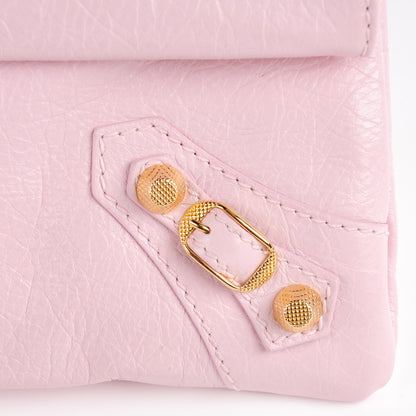 Balenciaga Agneau Giant 12 Gold Hardware Envelope Clutch Rose Poudre 7 of 10