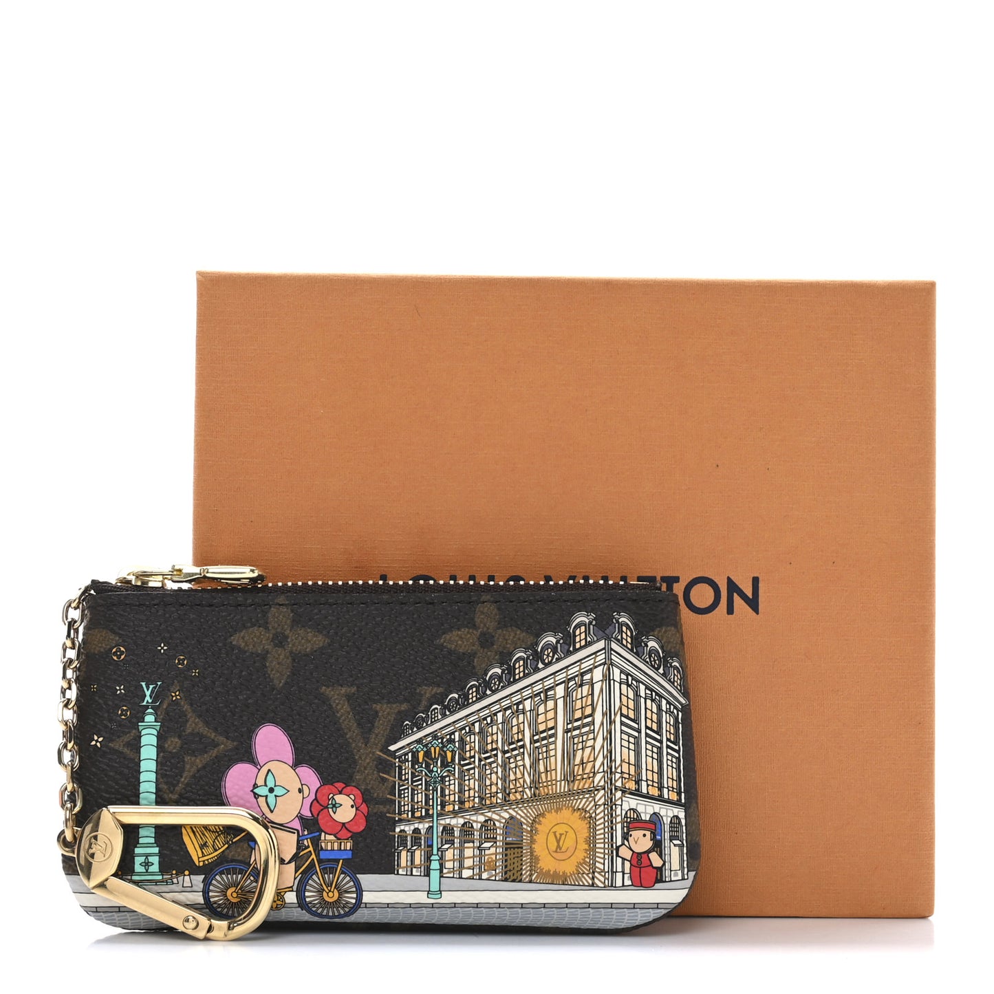 Monogram 2022 Christmas Animation Paris Key Pouch Pink