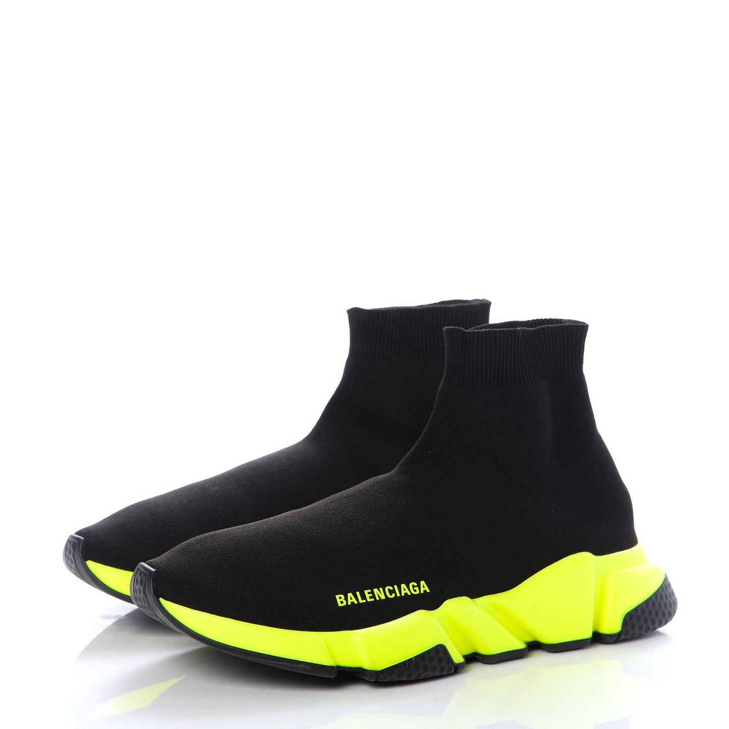 Neoprene Knit Mens Speed Sneakers 42 Black Lime