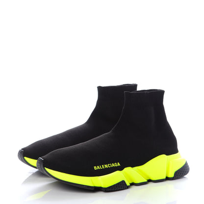 Balenciaga Neoprene Knit Mens Speed Sneakers 42 Black Lime 3 of 10