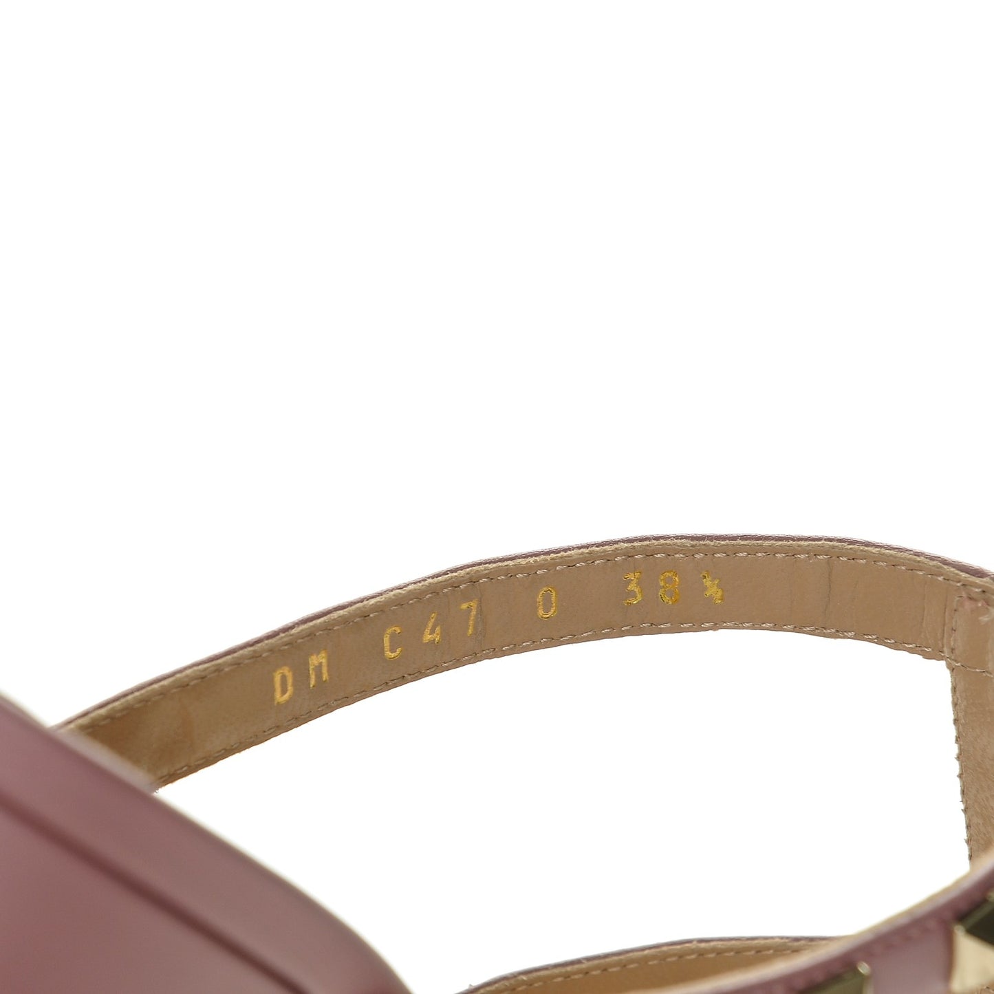Calfskin Rockstud 60mm Caged Slide Sandals 38.5 Antique Rose