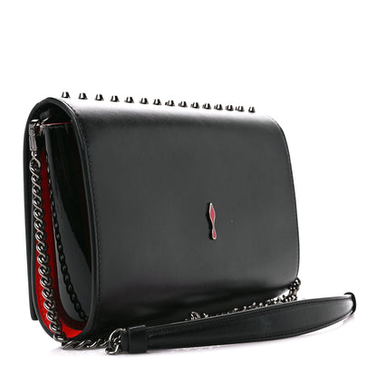 Christian Louboutin Calfskin Patent Spikes Paloma Clutch Black 3 of 11
