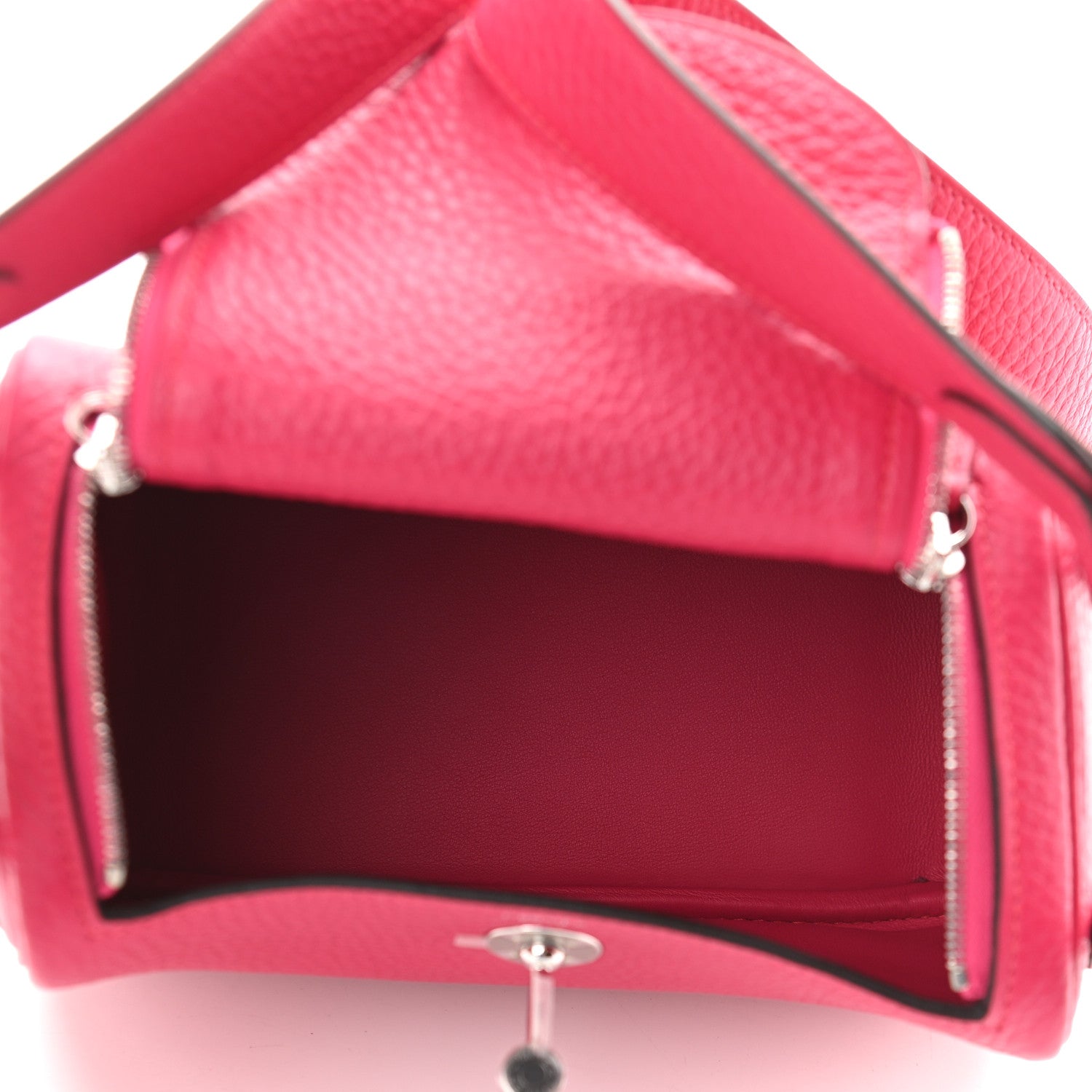 Hermes Taurillon Clemence Mini Lindy 20 Framboise 5 of 9