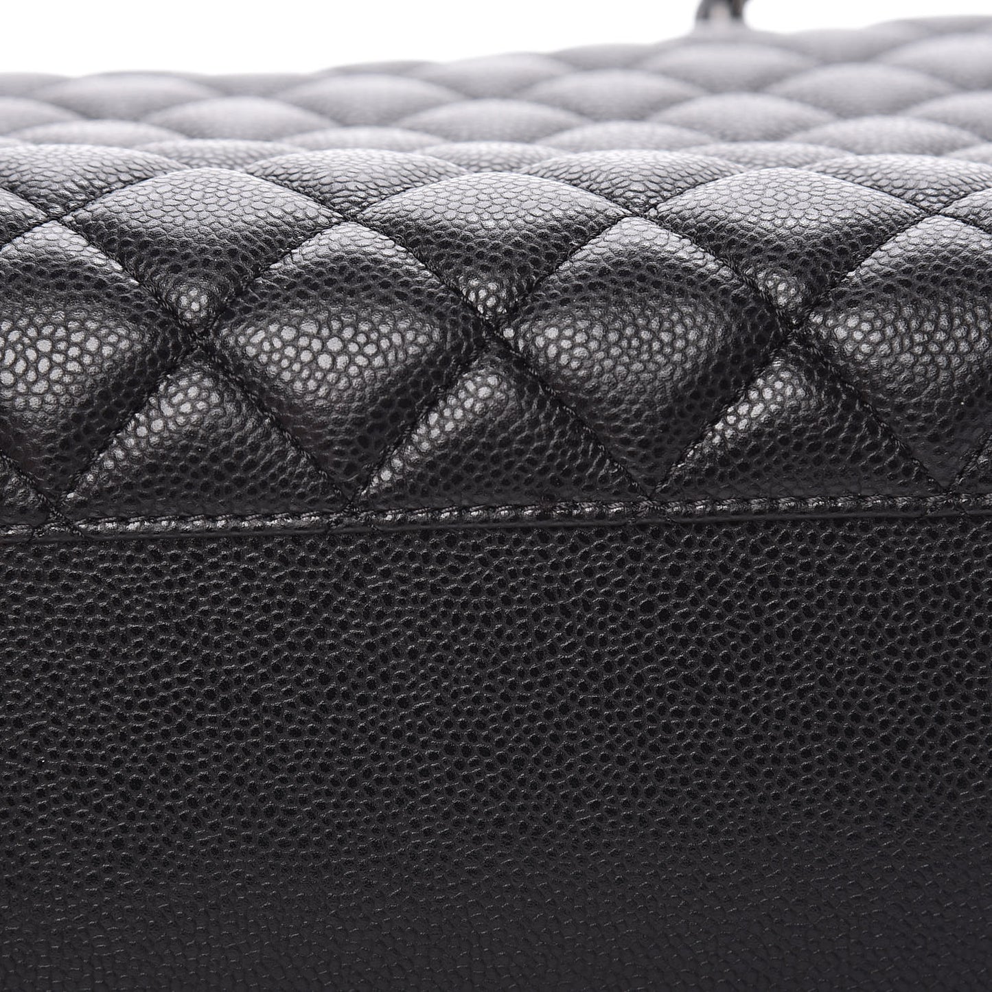 Caviar Quilted City Shopping Tote Black