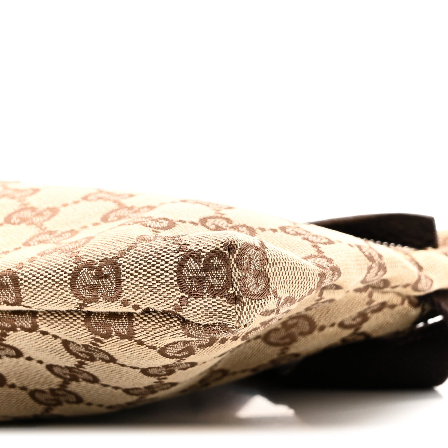 GG Monogram Double Pocket Belt Bag Dark Brown