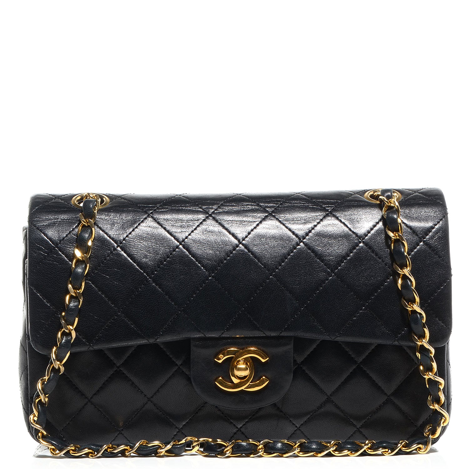 Chanel Lambskin Quilted Small Double Flap Black 1 of 9