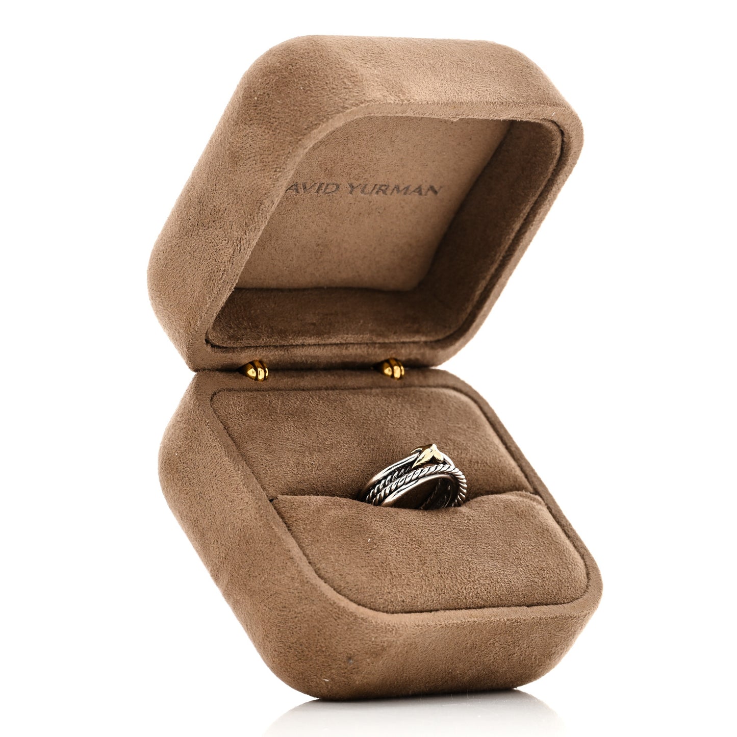 Sterling Silver 18K Yellow Gold 6mm X Crossover Ring 49 5