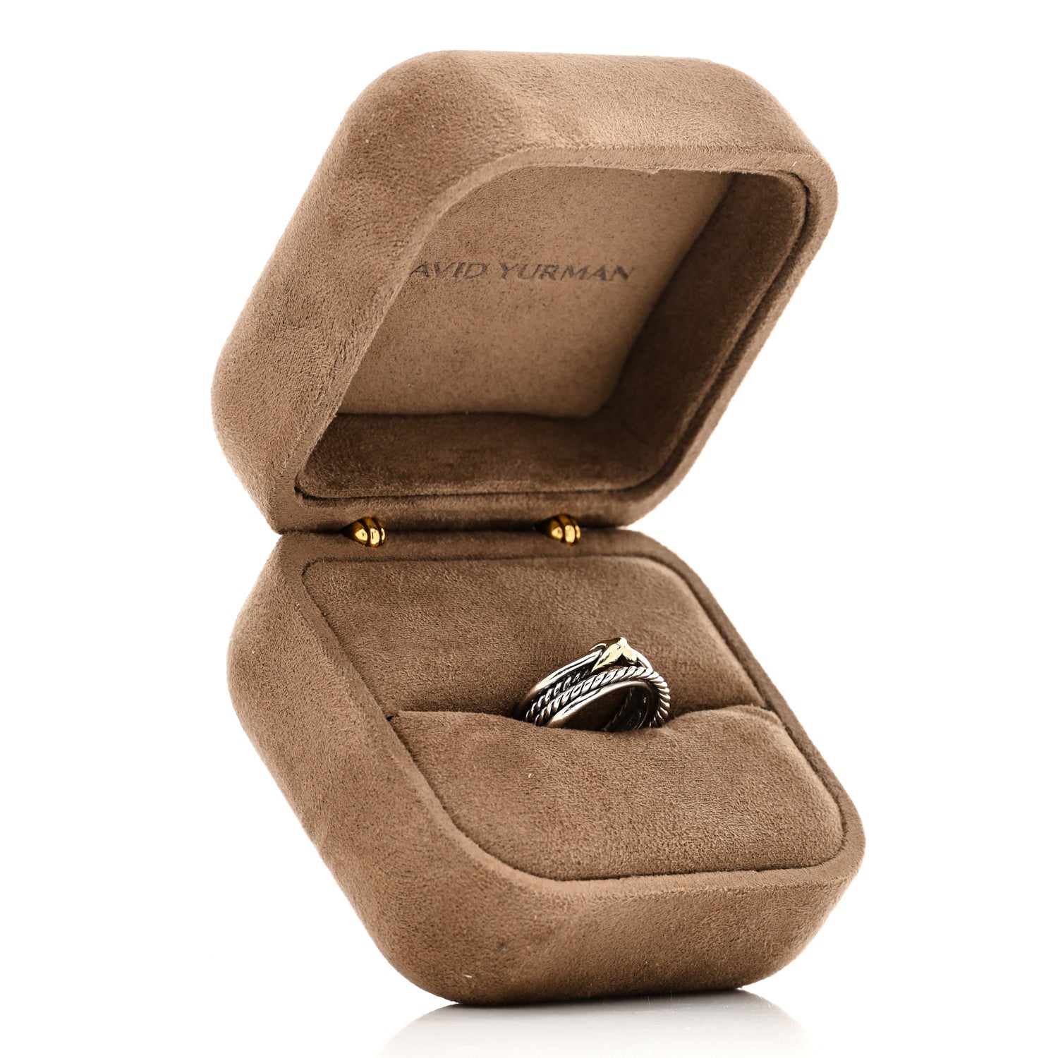 David Yurman Sterling Silver 18K Yellow Gold 6mm X Crossover Ring 49 5 5 of 5