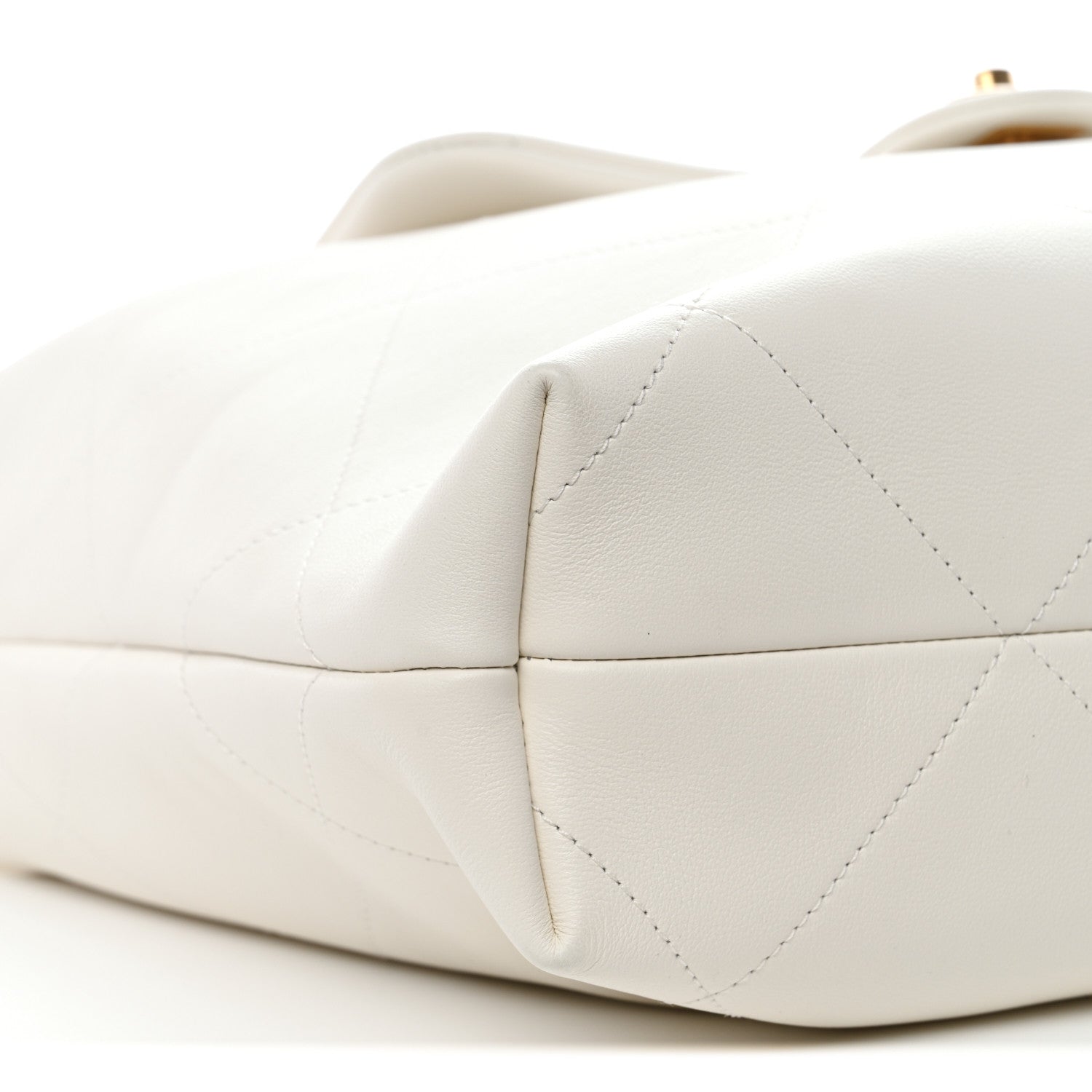 Chanel Calfskin Quilted Small Maxi Chain Hobo White 9 of 10