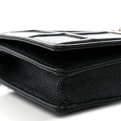 Christian Dior Grained Calfskin Diorama Wallet on Chain Pouch Black 8 of 11