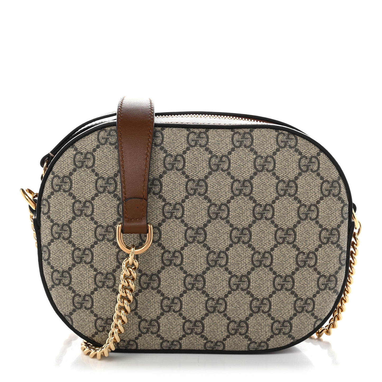 GG Supreme Monogram Cuoio Toscano Mini Chain Shoulder Bag Beige Ebony Cuir